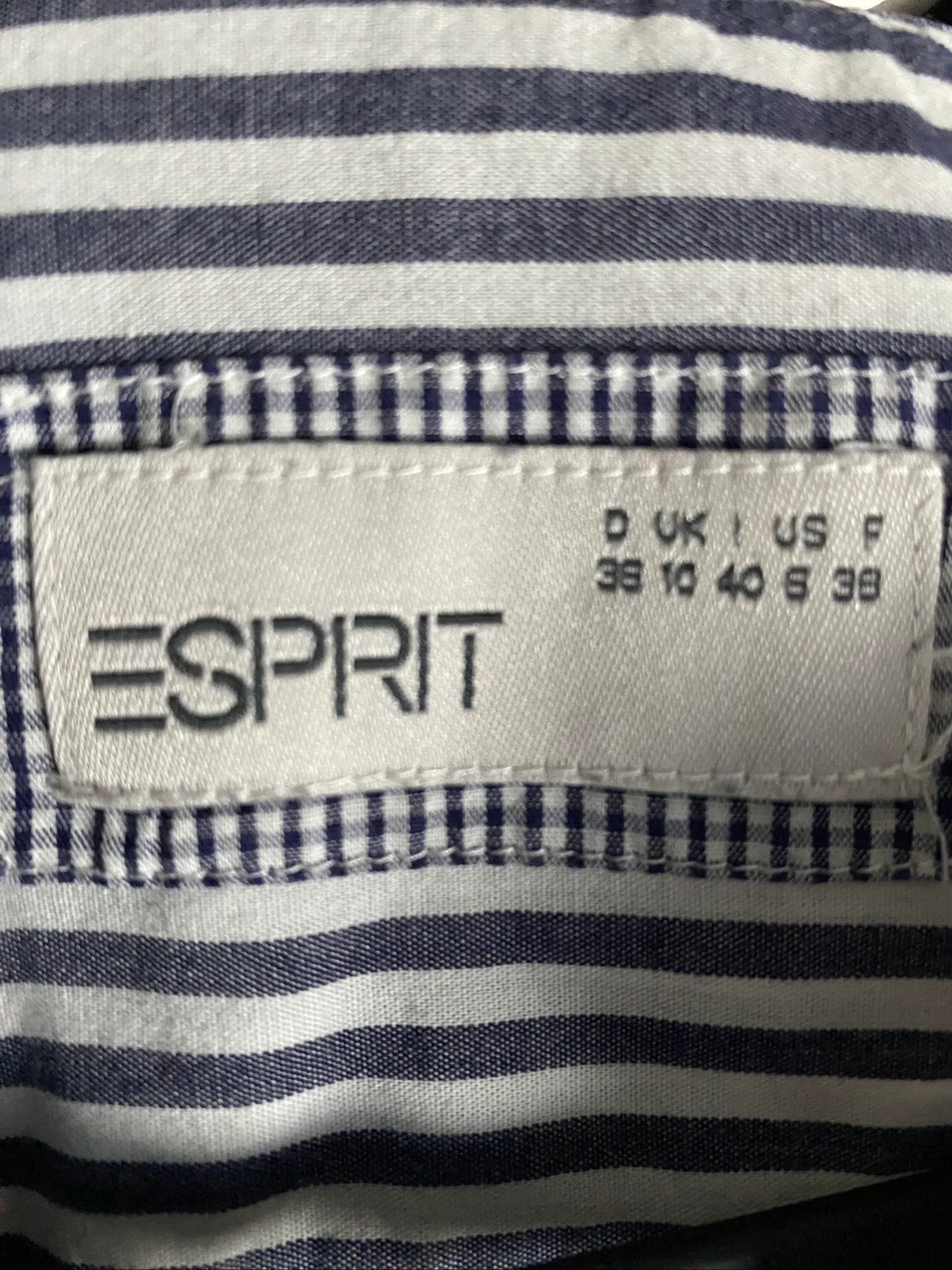 Esprit wit en blauwe blouse maat 38 Frans zeer goede staat – photo 3